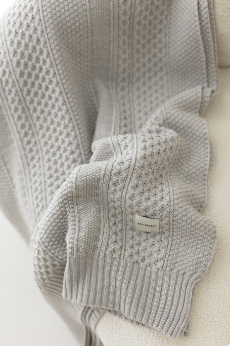 Decke aus 100% Merinowolle Light Grey Vero - Premium Collection - MY MEMI