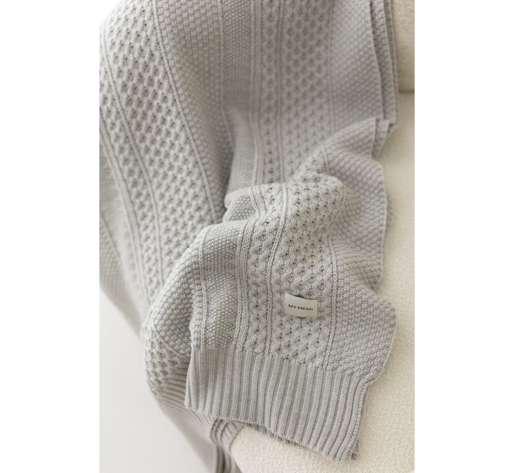Decke aus 100% Merinowolle Light Grey Vero - Premium Collection - MY MEMI