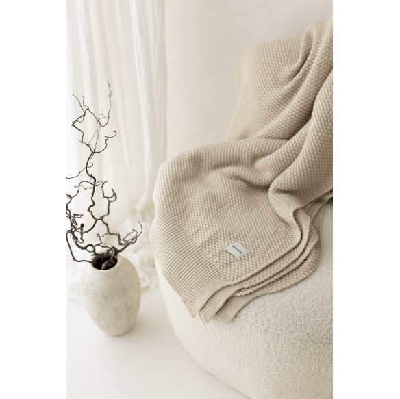 Decke aus 100% Merinowolle Warm Beige Classic - Premium Collection - MY MEMI