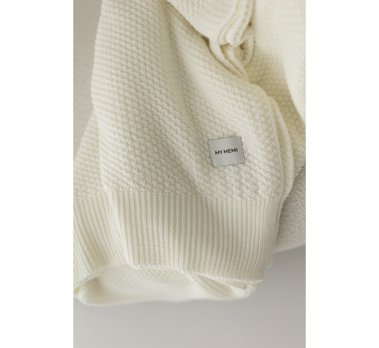 Decke aus 100% Merinowolle Cream Classic - Premium Collection - MY MEMI