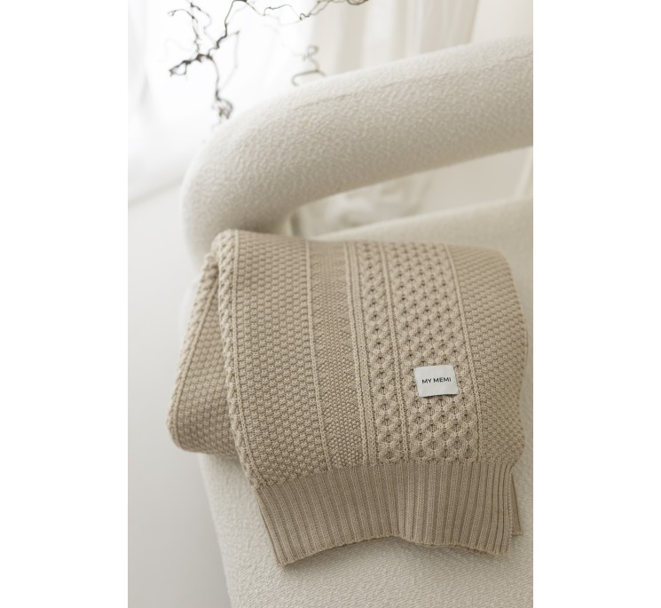 Decke aus 100% Merinowolle Warm Beige Vero - Premium Collection - MY MEMI
