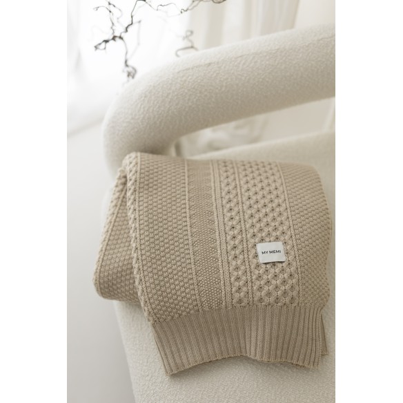 Decke aus 100% Merinowolle Warm Beige Vero - Premium Collection - MY MEMI
