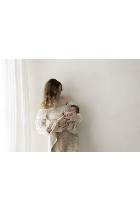 Babydecke aus 100% Merinowolle Warm Beige Fjord – Premium Collection - MY MEMI 2