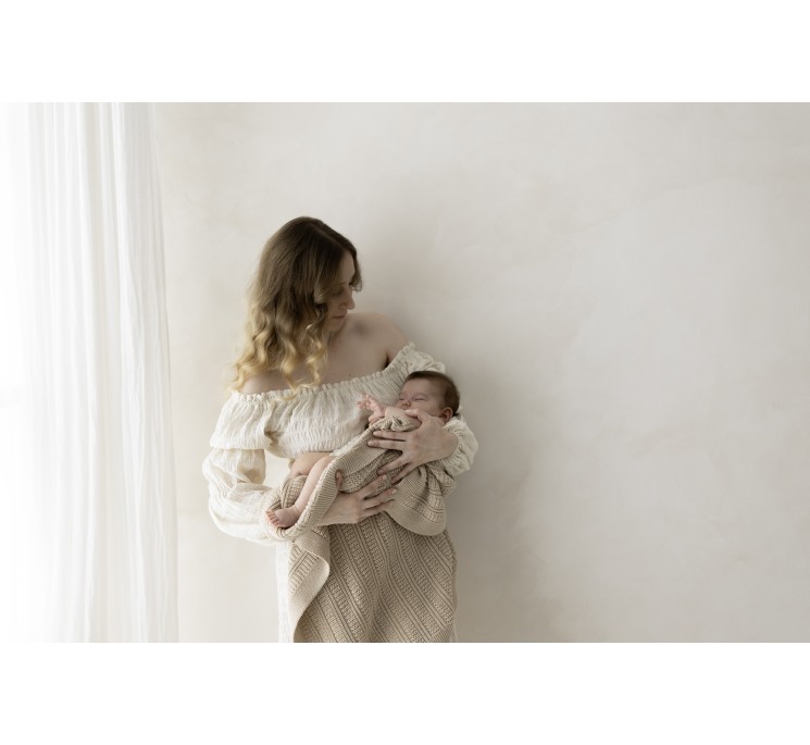 Babydecke aus 100% Merinowolle Warm Beige Fjord – Premium Collection - MY MEMI
