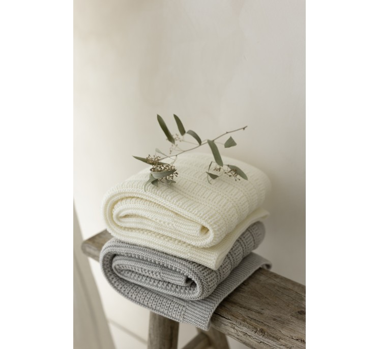Koc ze 100% wełny merino cream Fjord - premium collection