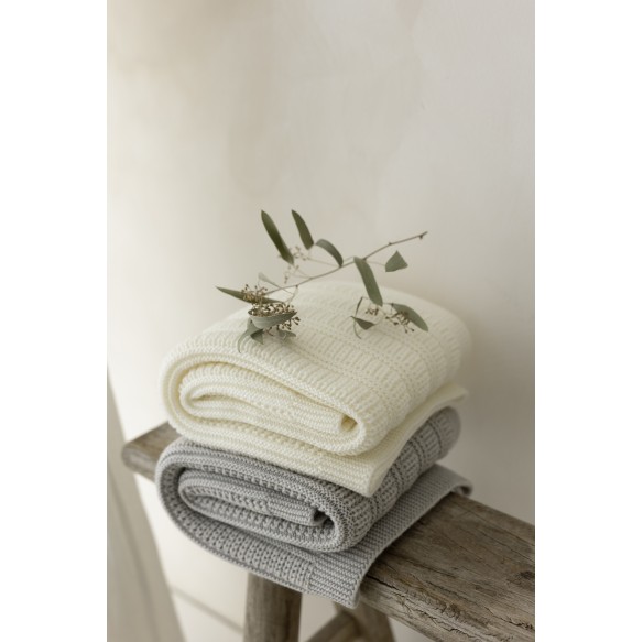 Koc ze 100% wełny merino cream Fjord - premium collection