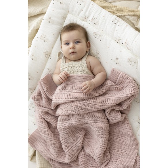 Babydecke aus 100% Merinowolle Powder Pink Fjord – Premium Collection - MY MEMI