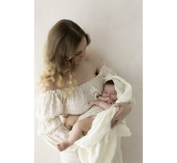 Babydecke aus 100% Merinowolle Cream (Creme) Pearl – Premium Collection MY MEMI