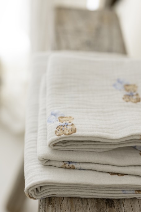 Bio Baumwolle Musselin Wickel 100x100 - teddy - MY MEMI 2