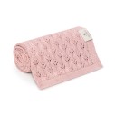 Ażurowy kocyk bambusowy 80x100 powder pink