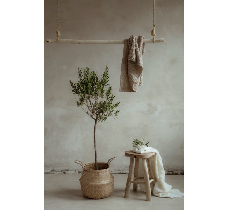 Kocyk ze 100% wełny merino warm beige Pearl - premium collection