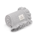 Kocyk bambusowy z falbanką 85x105 light grey
