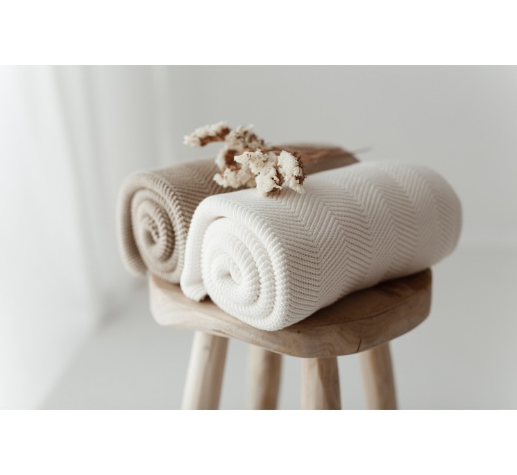 Bambusowy kocyk cream 80x100 – fir