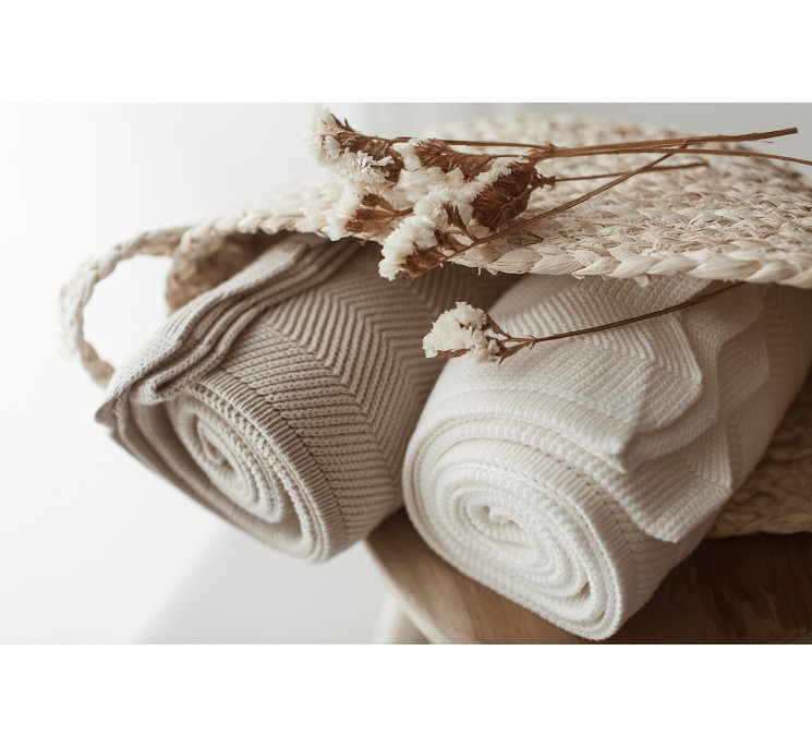 Bambusowy kocyk cream 80x100 – fir