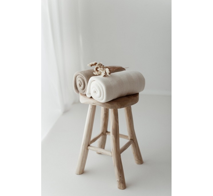 Bambusowy kocyk light beige 80x100 – fir