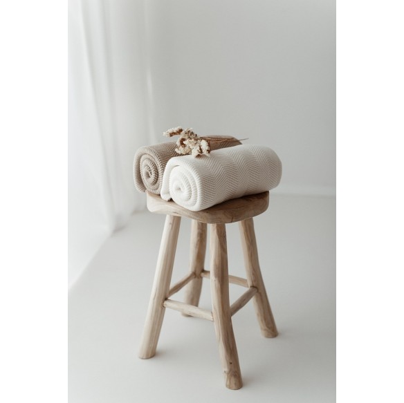Bambusowy kocyk light beige 80x100 – fir