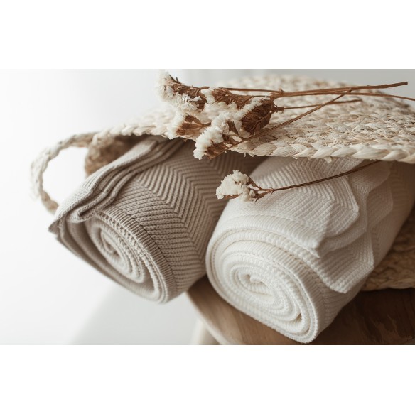 Bambusowy kocyk light beige 80x100 – fir