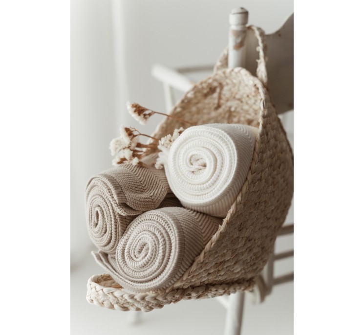 Bambusowy kocyk light beige 80x100 – fir