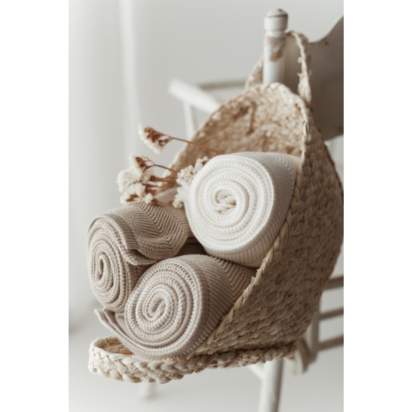 Bambusowy kocyk light beige 80x100 – fir