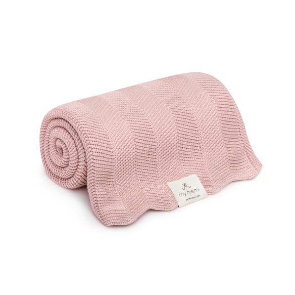 Bambusowy kocyk powder pink 80x100 – fir