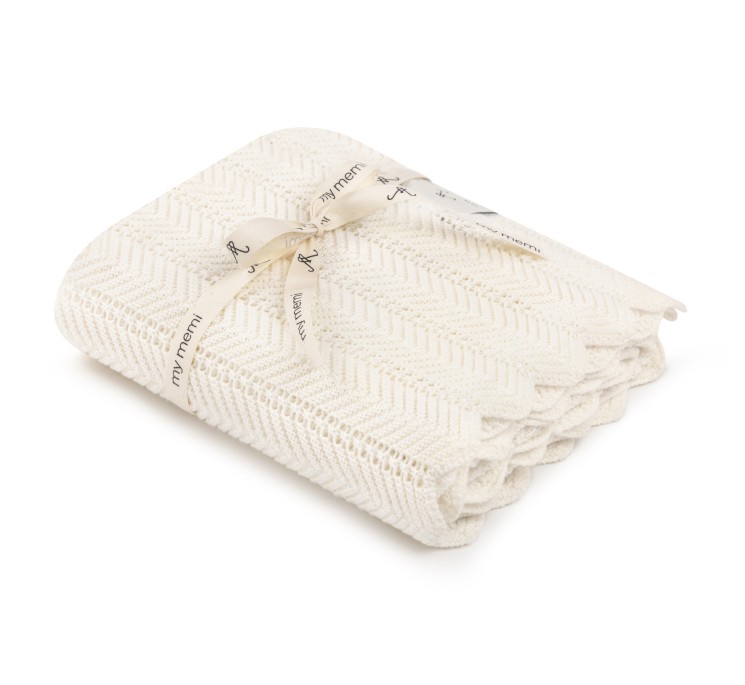 Bambusowy kocyk cream 80x100 - feather