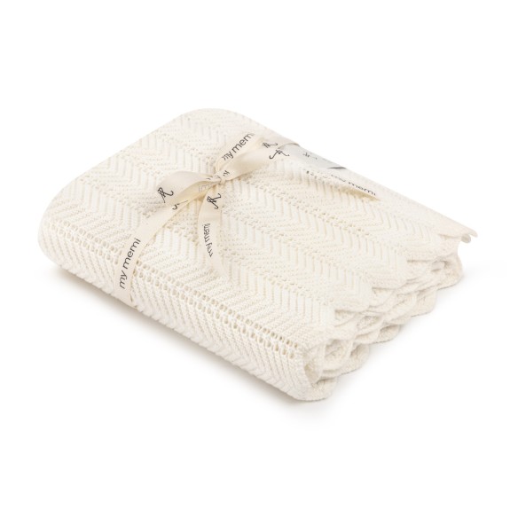 Bambusowy kocyk cream 80x100 - feather