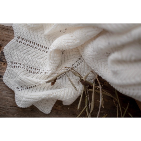 Bambusowy kocyk cream 80x100 - feather