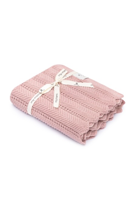 Bambusowy kocyk powder pink 80x100 - feather