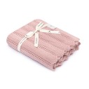 Bambusowy kocyk powder pink 80x100 - feather