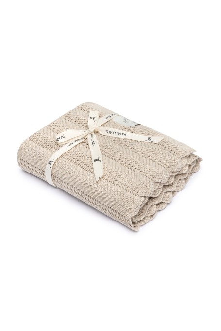 Bambusowy kocyk light beige 80x100 - feather