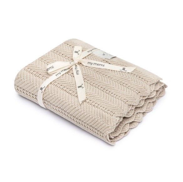 Bambusowy kocyk light beige 80x100 - feather