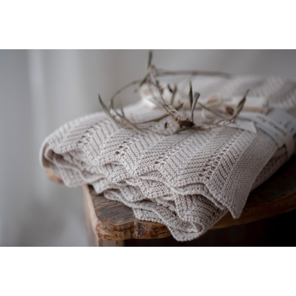 Bambusowy kocyk light beige 80x100 - feather