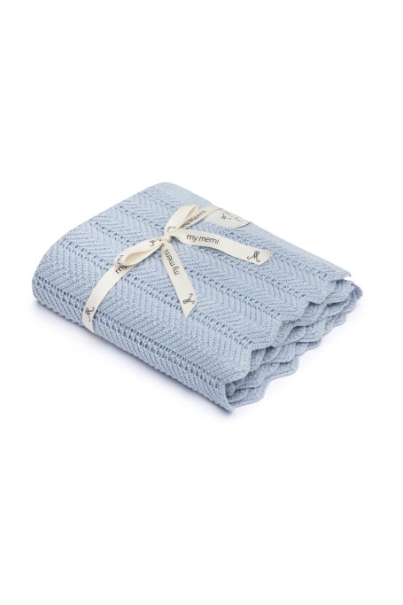 Bambusowy kocyk baby blue 80x100 - feather