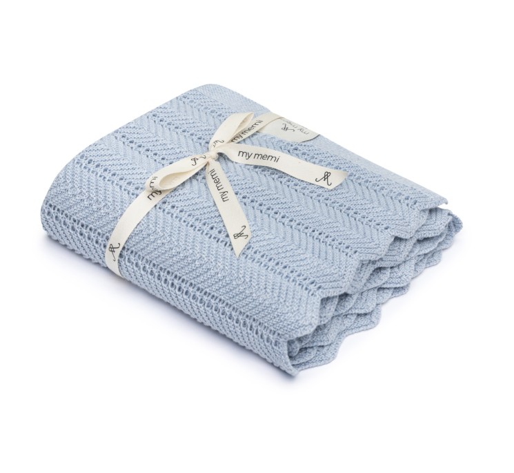 Bambusowy kocyk baby blue 80x100 - feather