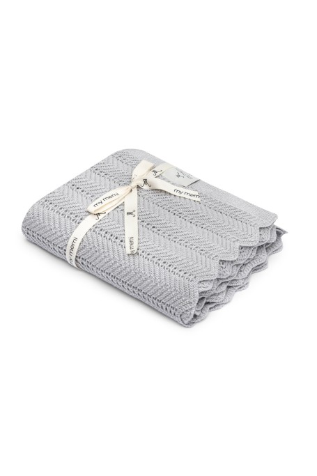 Bambusowy kocyk light grey 80x100 - feather