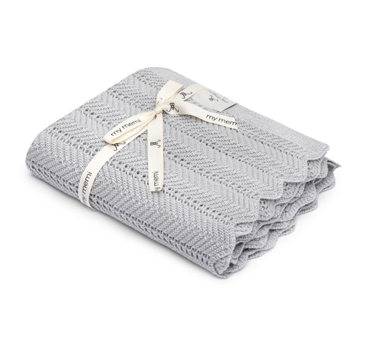 Bambusowy kocyk light grey 80x100 - feather