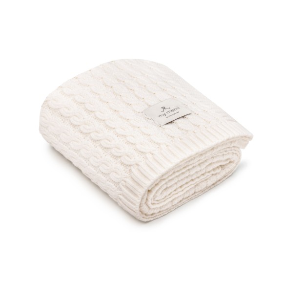 Ciepły kocyk ze 100% wełny merino cream - premium collection