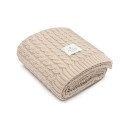Ciepły kocyk ze 100% wełny merino warm beige - premium collection
