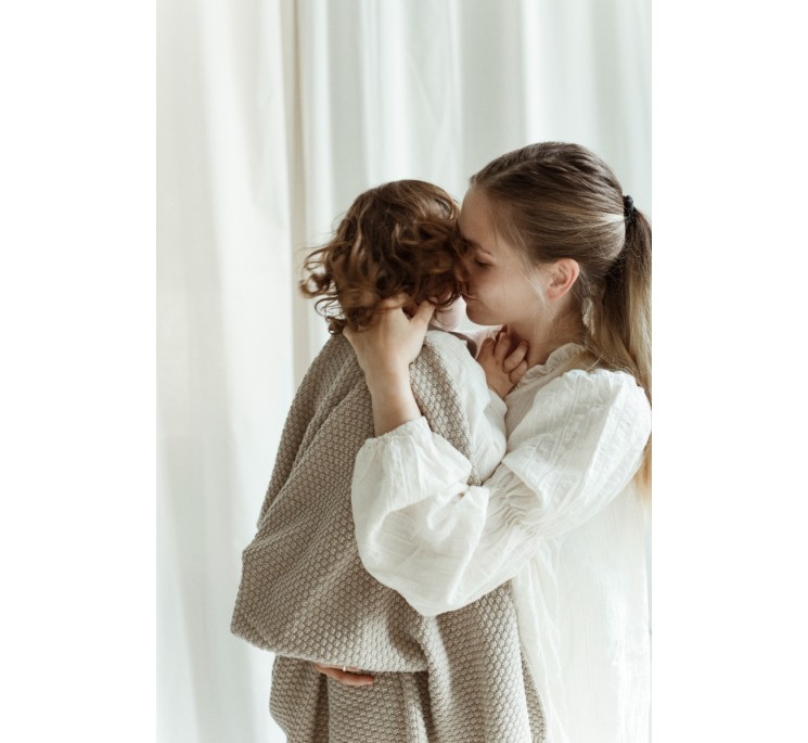 Kocyk ze 100% wełny merino baby blue - premium collection