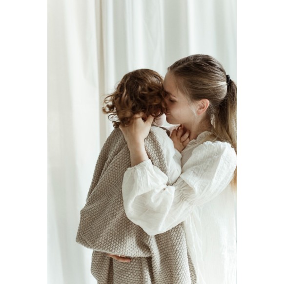 Kocyk ze 100% wełny merino baby blue - premium collection