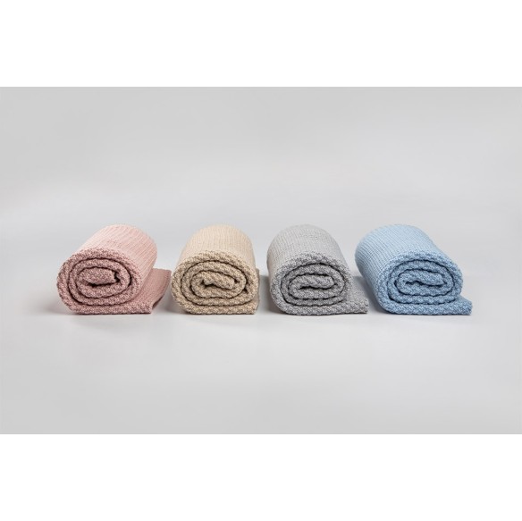 Kocyk ze 100% wełny merino grey - premium collection
