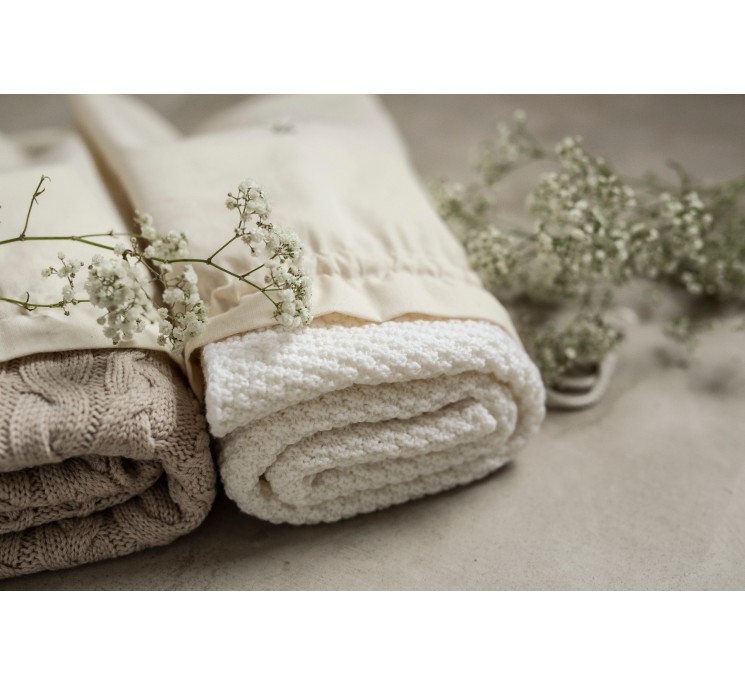 Kocyk ze 100% wełny merino grey - premium collection