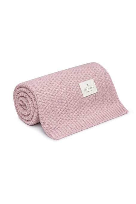 Kocyk ze 100% wełny merino powder pink - premium collection 2