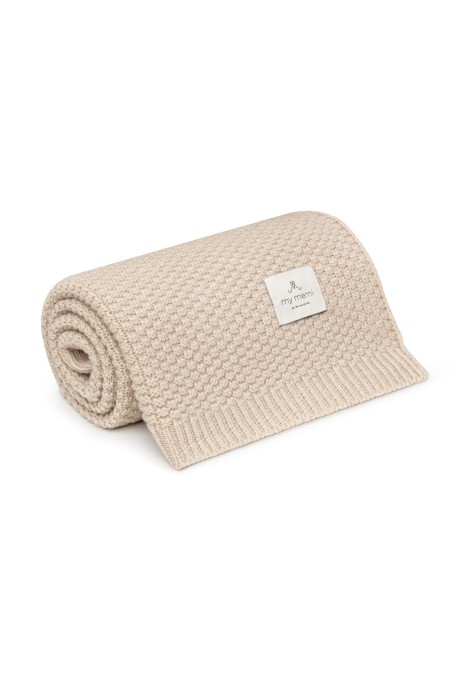 Kocyk ze 100% wełny merino warm beige - premium collection 2