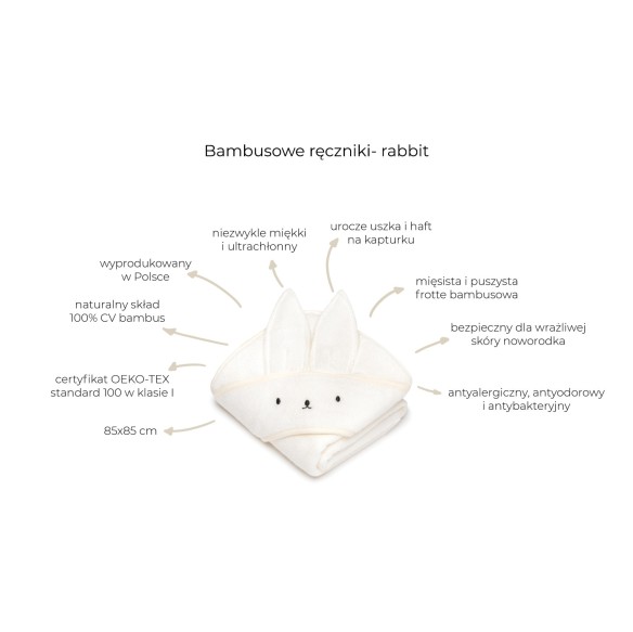 Bambusowy ręcznik beige - rabbit