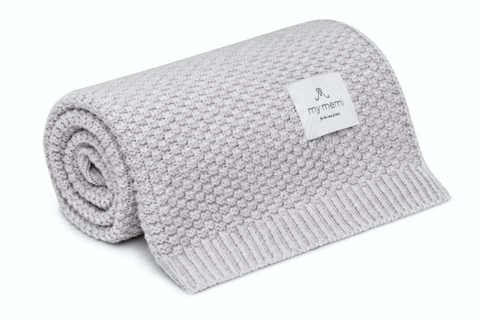 Babydecke aus 100% Merinowolle Light Grey – Premium Collection