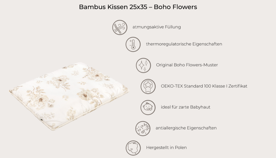 Bambus Kissen 25x35 – Boho Flowers MY MEMI