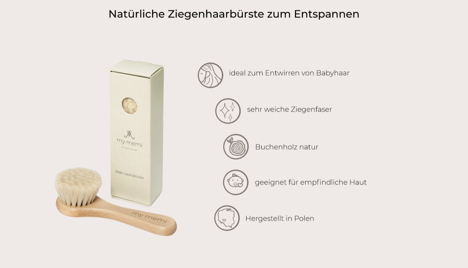 Natürliche Ziegenhaarbürste zum Entspannen MY MEMI