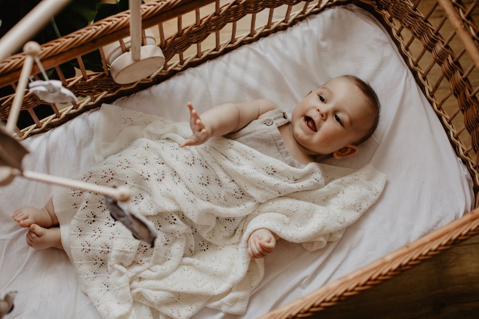 Durchbrochene Bambus Decke 80x100 Cream (Creme) MY MEMI