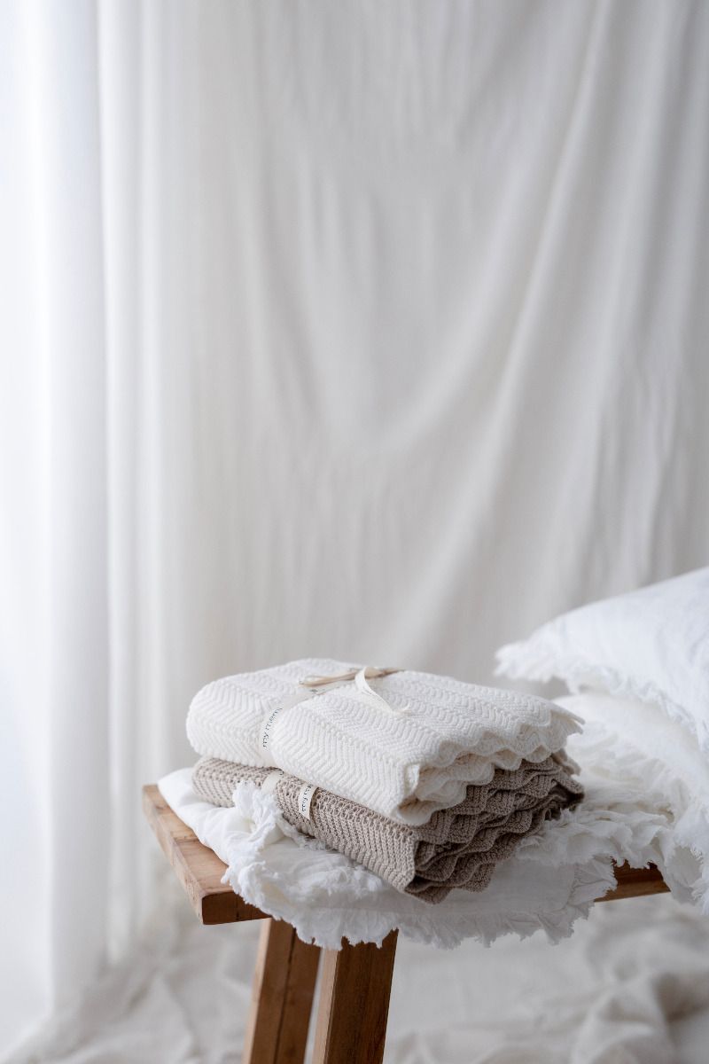 Hellgrau Bambusdecke 80x100 - Feder - MY MEMI